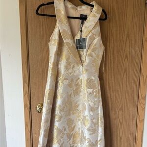 Allure Gold Floral Women's Prom Dress